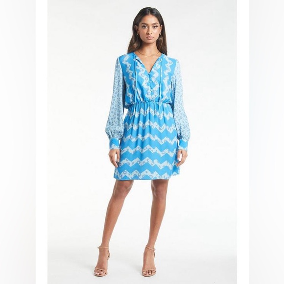 Never Fully Dressed Dresses & Skirts - NWT Never Fully Dressed Jemma Balloon Sleeve Blue Date Night Mini Dress 10